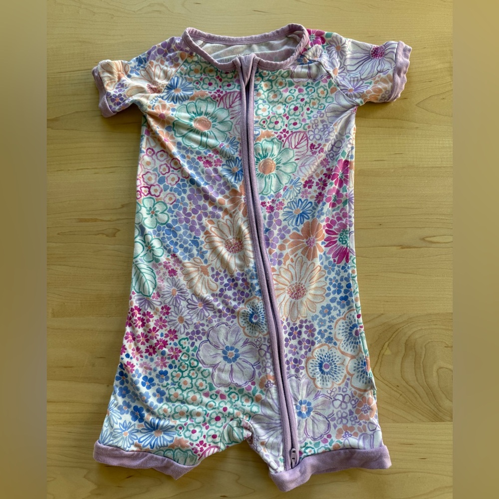 Little Sleepies Doodle Blooms Shortie Zippy Size 2T